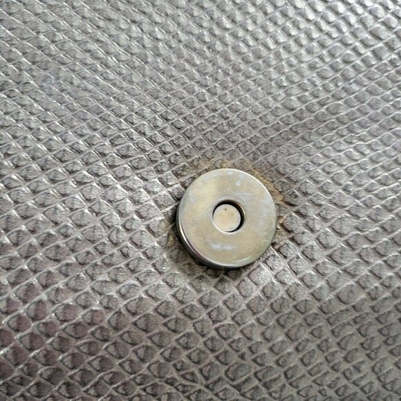 Bags by Pinky Vintage Metallic Silver Leather Shoulder Gold Studs Grommets USA - Picture 9 of 16